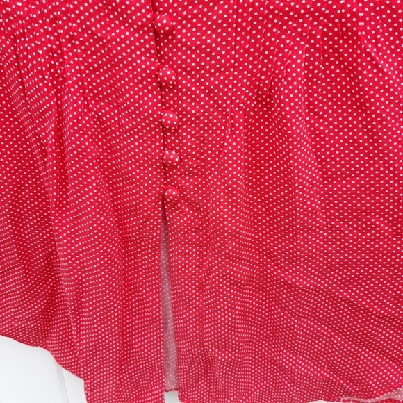 Maeve Anthropologie Red Polka Dot Top - Picture 4 of 6